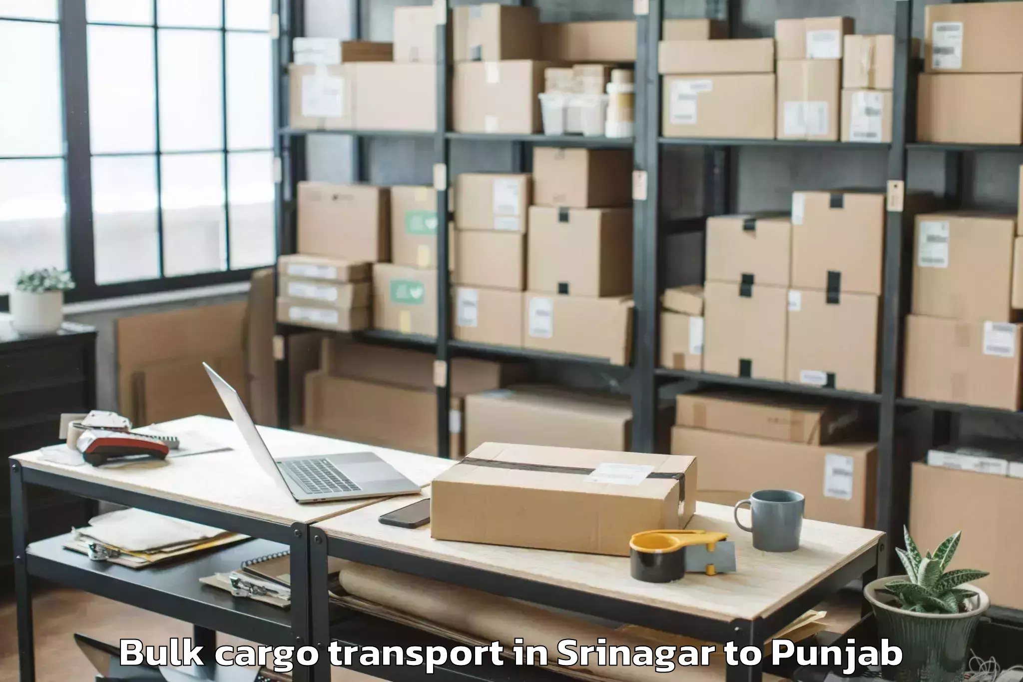 Trusted Srinagar to Faridkot Bulk Cargo Transport